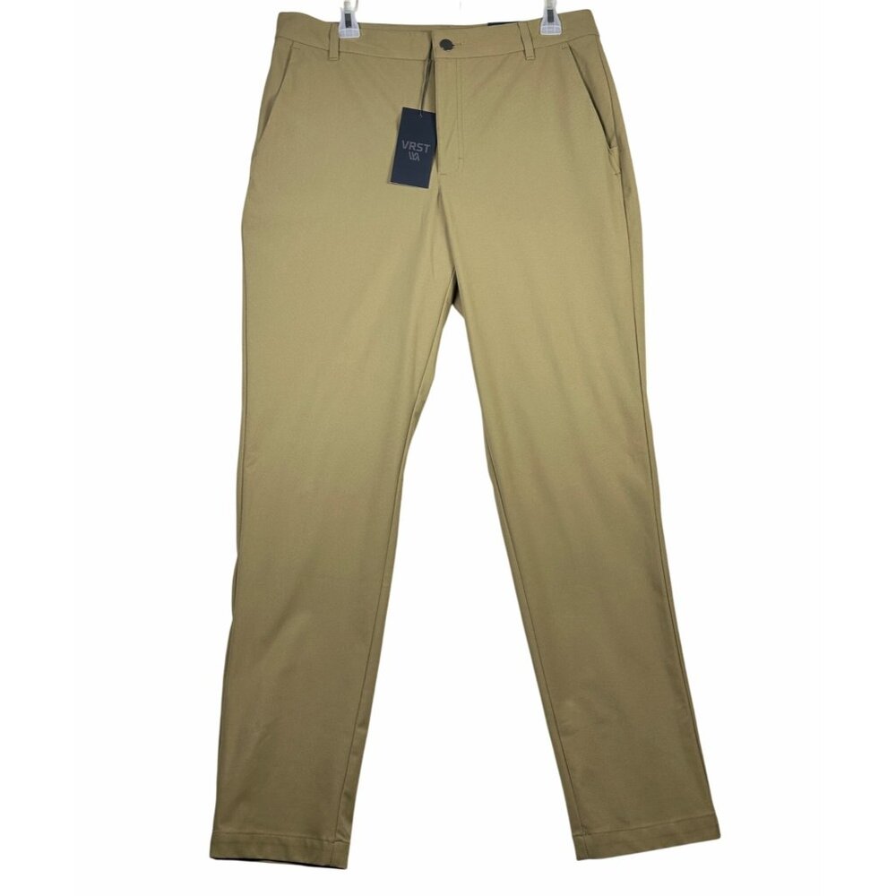 VRST Mens Limitless Performance Slim Fit Chino Pants W35 L32 Beige Stretch NWT - Picture 2 of 12